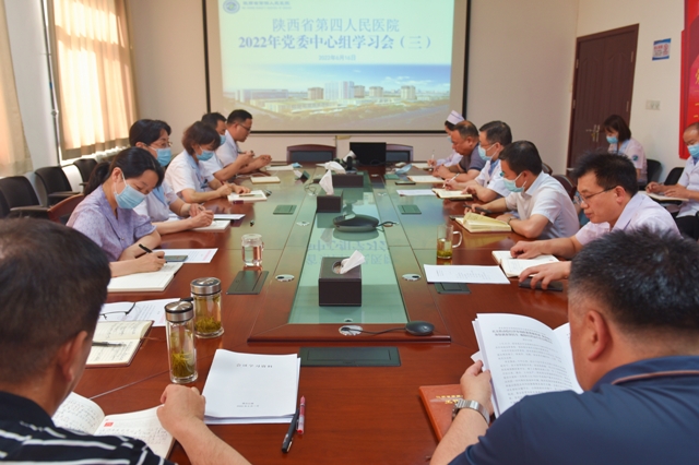 陕西省第四人民医院党委召开中心组会议 传达学习省第十四次党代会和中省稳住经济大盘工作 会议精神